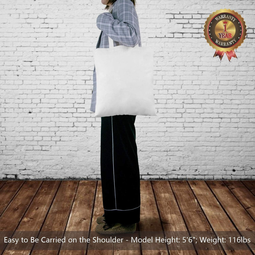 TOPDesign 16"x15" White Cotton Tote Bags - 5-Pack Lightweight Reusable Grocery Bags for DIY & Promotions