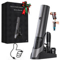 CIRCLE JOY Rechargeable Electric Wine Bottle Opener Set 7-in-1 Aluminum Alloy Wine Gift Set with 2-in-1 Electric Corkscrew & Vacuum Pump, Foil Cutter, Wine Pourer, Charging Base and 2 Wine Stoppers