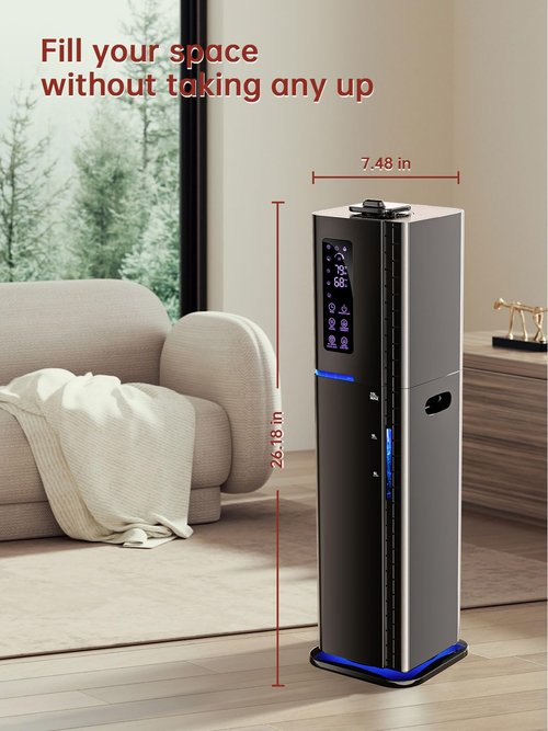 2.64Gal Humidifiers for Bedroom Large Room, Warm and Cool Mist up to 500ft², Top Fill Diffuser Ambient Light, 3 Mist Modes, 24H Timer, 35dB Quiet Humidifier for Home Office Plants