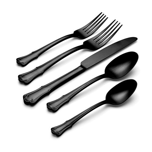 Oneida 896767 James Street Satin Black 20 Piece Flatware Set