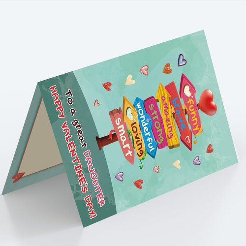 Mcduldul Valentines Cards for Daughter | Funny Daughter Valentines Cards Gifts from Dad Mom Parent with Printed Message Inside
