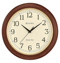 Bulova Atomic Time 2 Analog Wall Clock C5004 | 12.4" Wooden Frame, Sets Time Automatically | Quartz Movement | Battery Operated | Classic Design