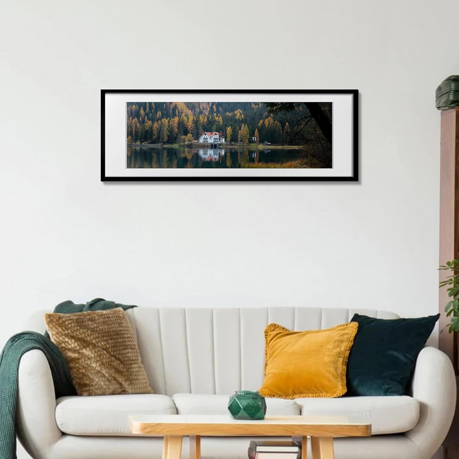 Upsimples 12x36 Picture Frame - Display 10x30 Photos with Mat or 12x36 Without - Black, 1 Pack