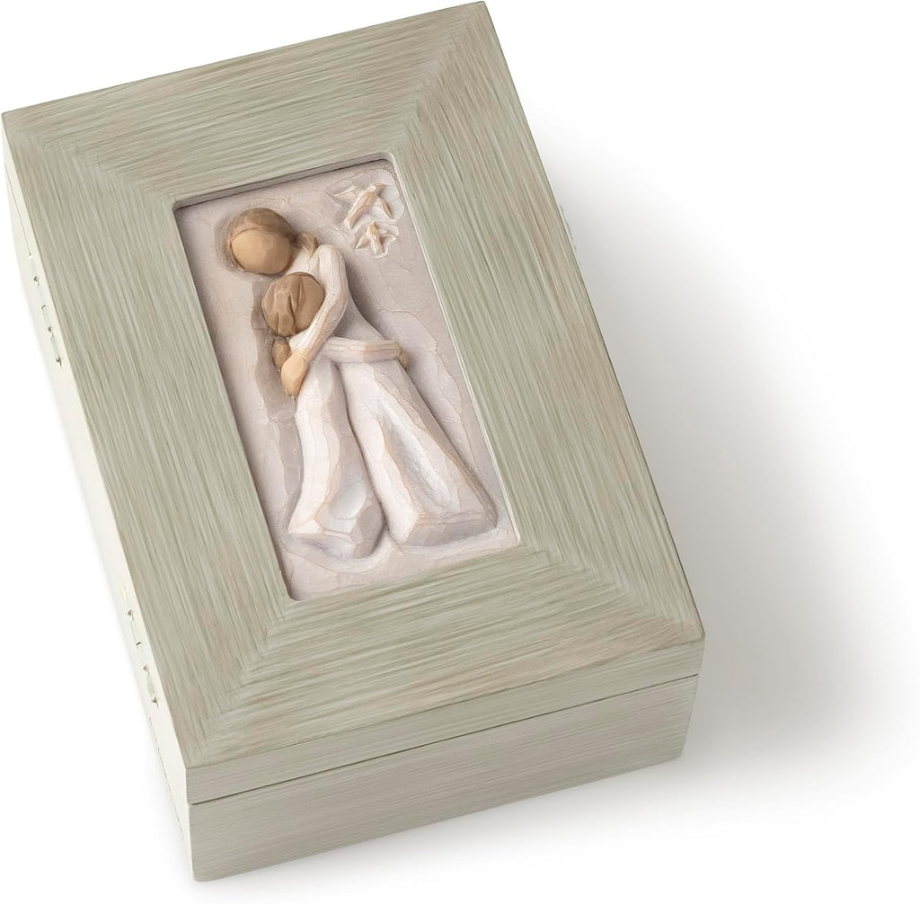 Willow Tree Memory Box - Mother and Daughter Sculpture with Jewelry Holder | Hand-Painted Keepsake Box