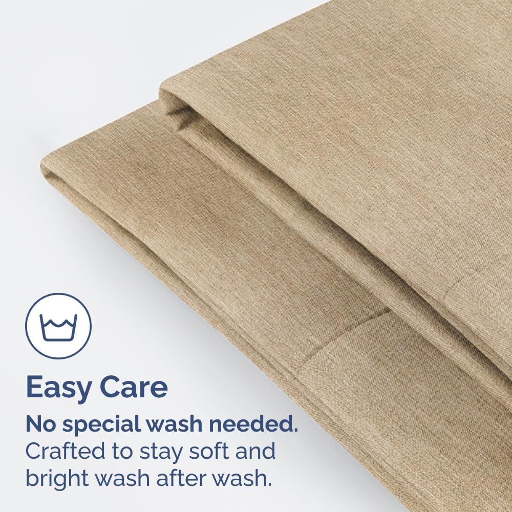 Skiennix Queen Pillow Cases Set of 4 - Ultra Soft Hotel Quality Covers - Wrinkle Free & Fade Resistant - Heathered Tan