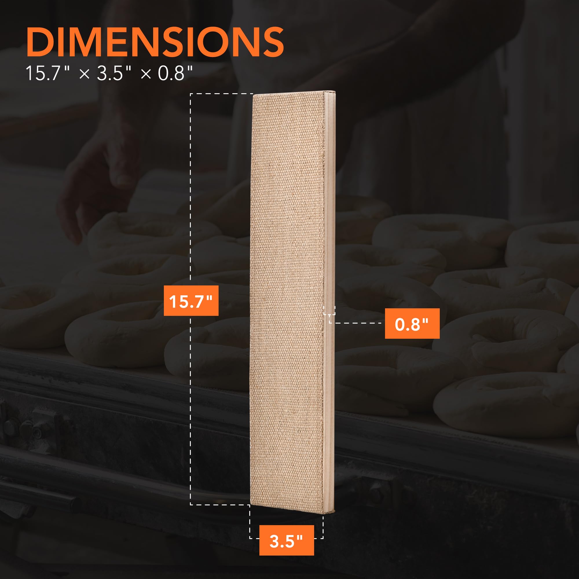 Bagel Baking Boards 2-Pack | 15.7 x 3.5 x 0.8" Burlap Covered Cedar Boards | Bagel Boards for Baking Bagels | Food Grade Burlap & Cedar| Perfect for New York Style Bagel Making