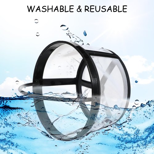 4 Pcs Reusable Coffee Filter with Handle Basket-Style Filter Fits Coffee Makers and Brewers Replaces Your Paper Strainer for Most 4-5 Cup Basket Machine