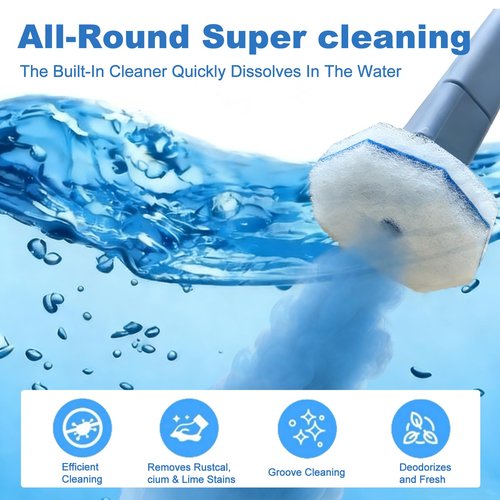 XRIONELL 60pcs Disposable Toilet Wand Refills，Compatible with Most Toilet Brushes，5X Cleaning Power Toilet Bowl Cleaners，No Falling Apart，Upgrade Fiber Cleaner Heads，for Closestool Bathroom Cleaning