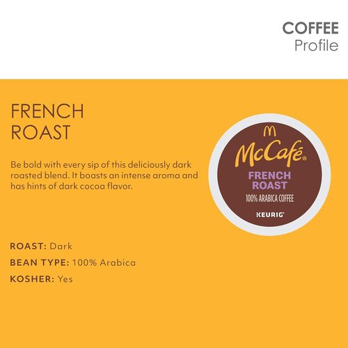 McCafe French Roast K-Cup Pods - Dark Roast Coffee, Single Serve, 60 Count (6 Packs of 10)