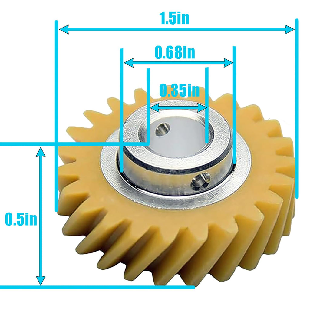 (2/Pack) W10112253 Mixer Worm Gear Compatible with Whirlpool & KitchenAid Mixers Gear Replace Parts 4162897 4169830 AP4295669 PS11748374 4161531 WPW10112253