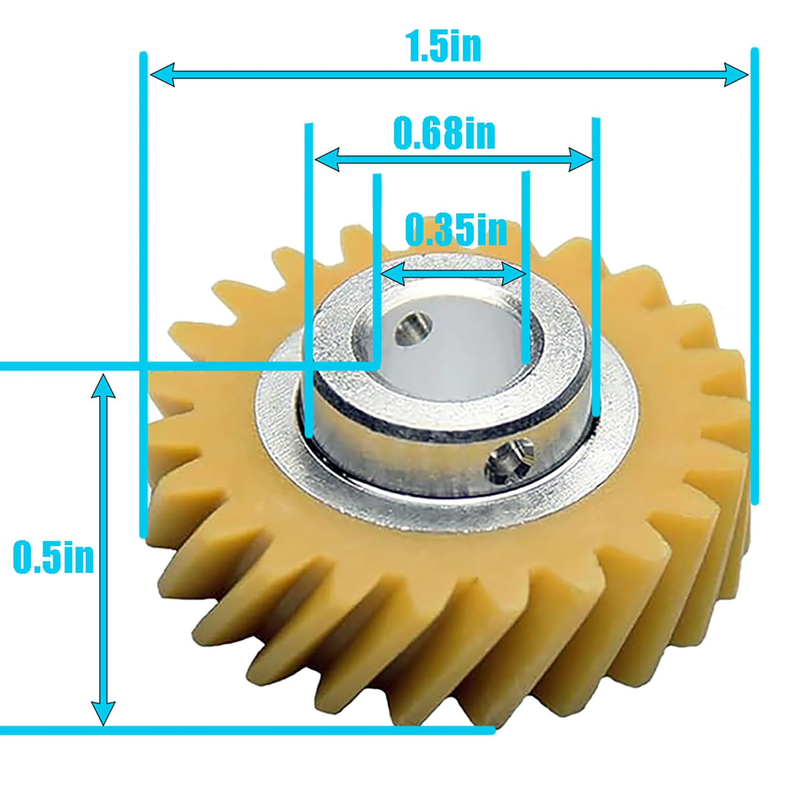 (2/Pack) W10112253 Mixer Worm Gear Compatible with Whirlpool & KitchenAid Mixers Gear Replace Parts 4162897 4169830 AP4295669 PS11748374 4161531 WPW10112253