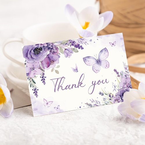 FYSUIMU Thank You Cards - 30 Pack Spring Floral Design with Envelopes & Stickers | 4 x 6 Inch
