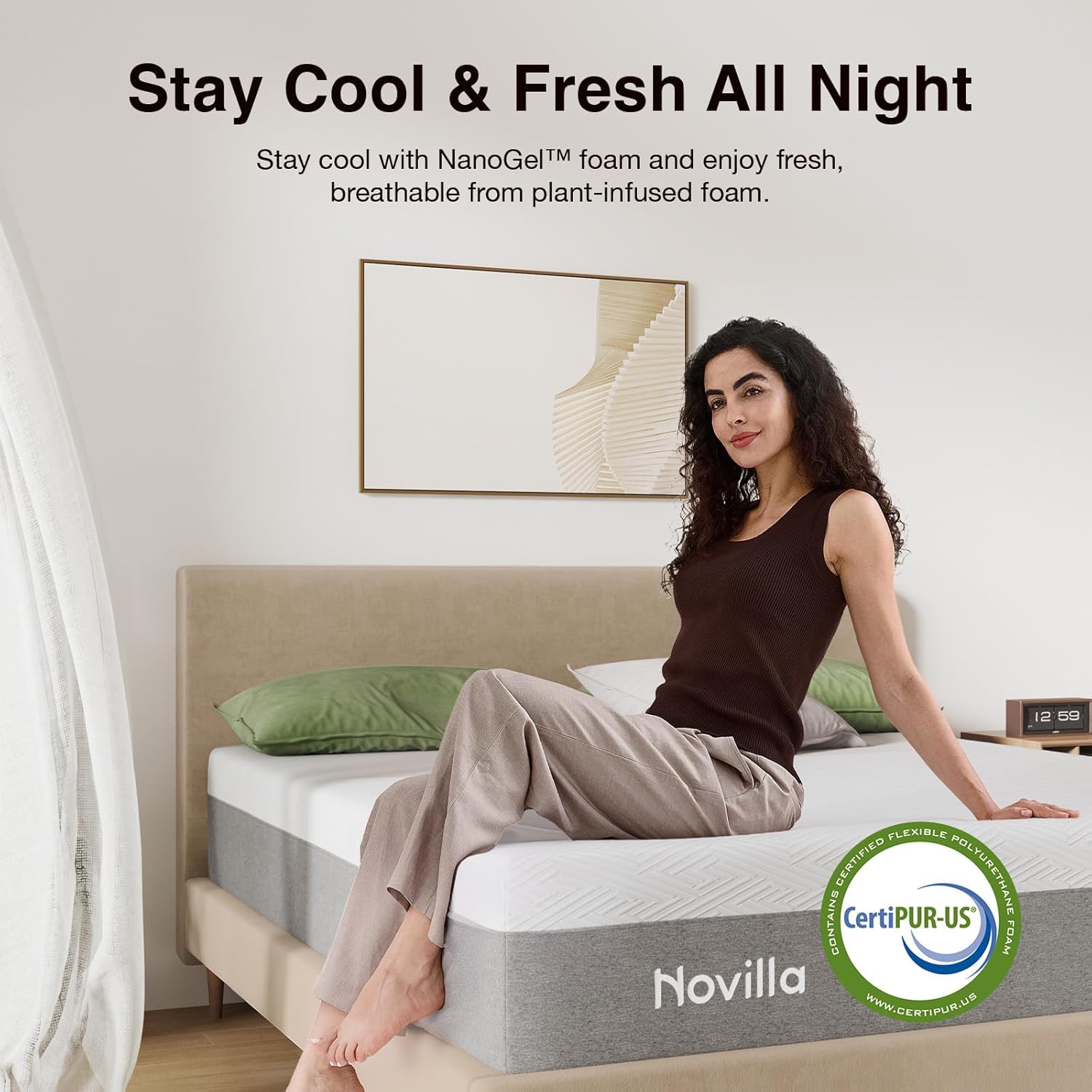 Novilla Twin Mattress - 10 Inch Gel Memory Foam for Cool Sleep & Pressure Relief | Medium Plush Design
