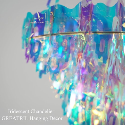 GREATRIL Iridescent Chandelier | Dazzling Hanging Decoration for Parties & Events
