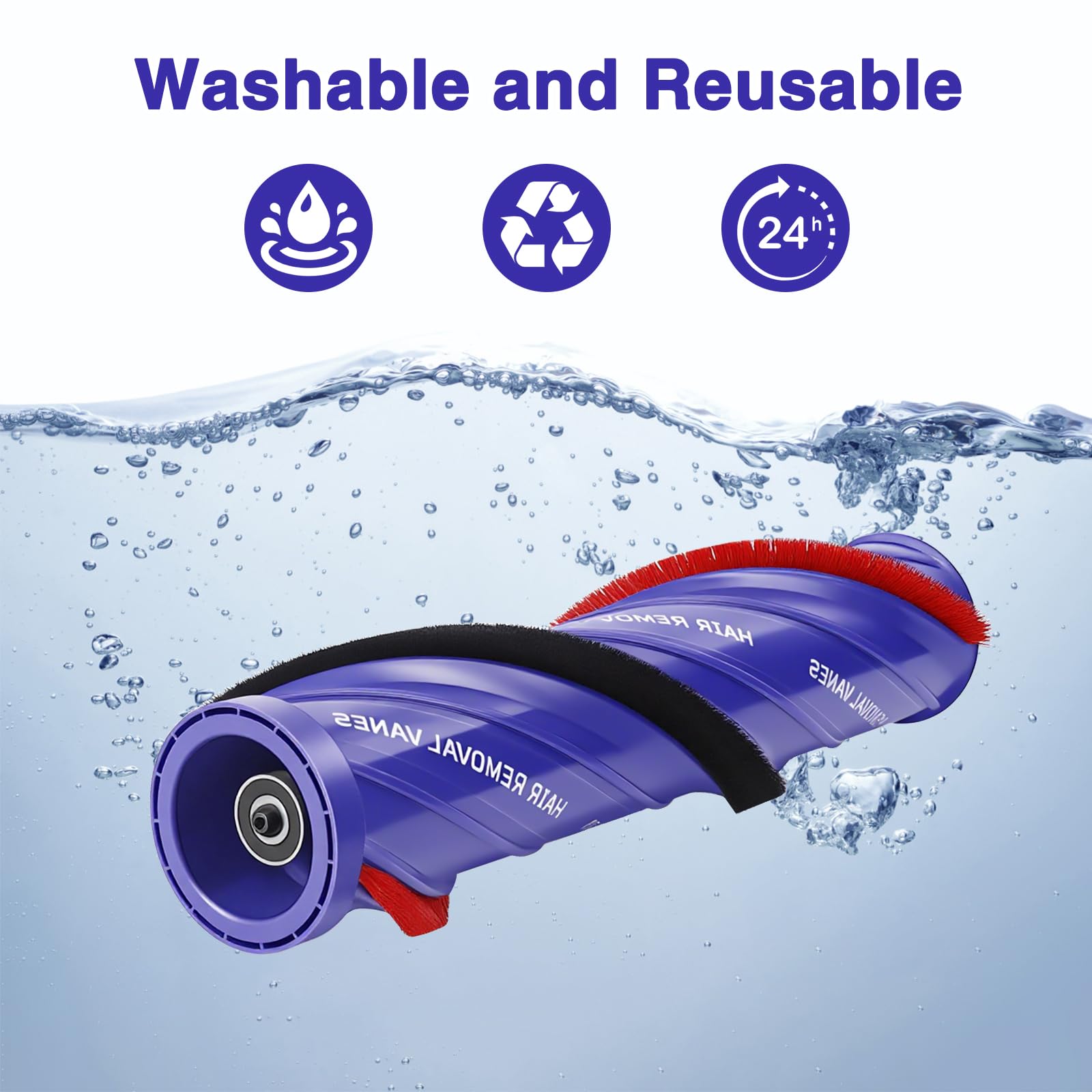 Odashen Replacement Brush Roller for Dyson Anti-Tangle Vacuum Head, Compatible with Dyson V10 SV12 SV27 Anti-Tangle Cordless Vacuums, 3-Prong Brush Roller Bar