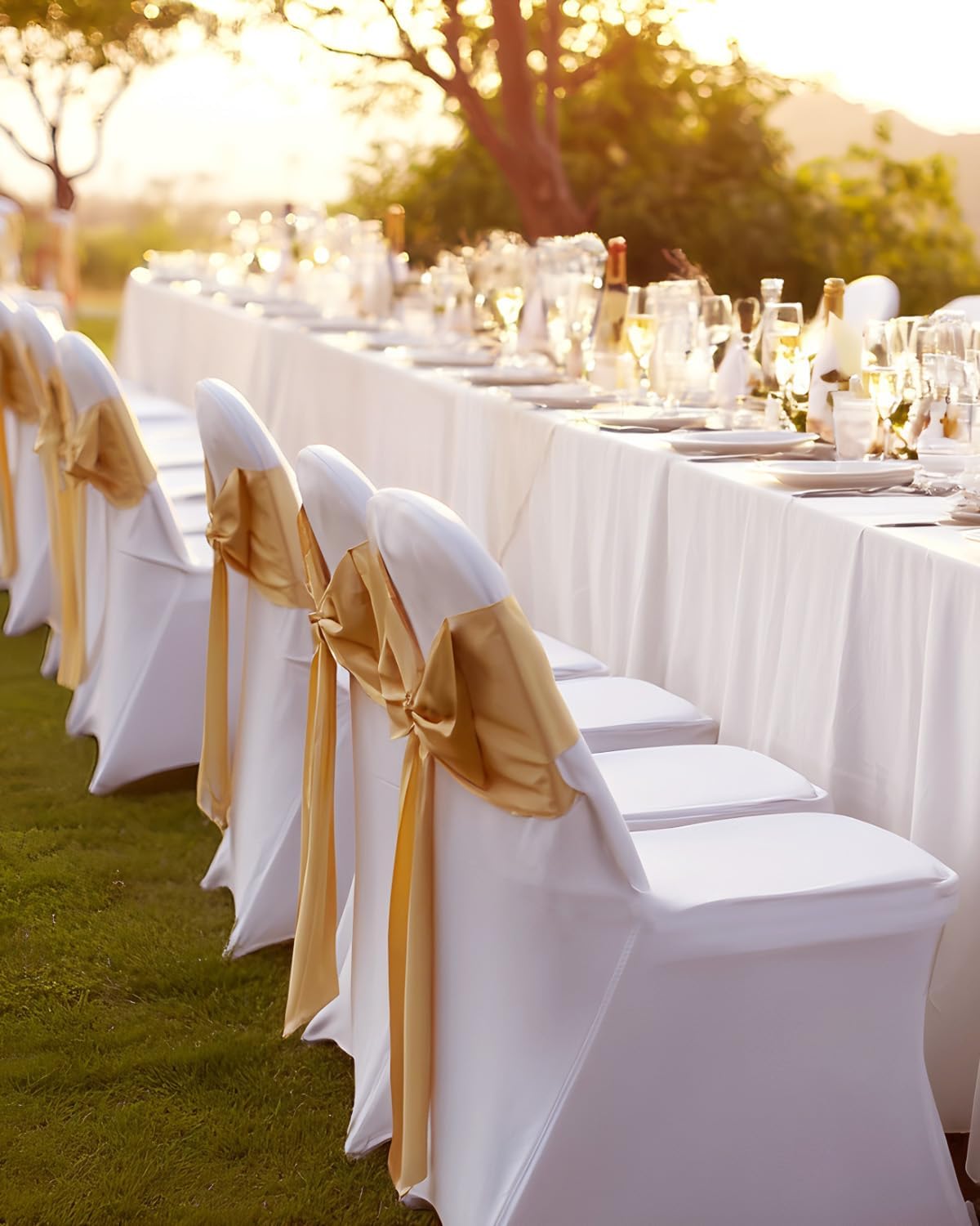 VEVOR 30 PCS White Folding Chair Covers - Elegant Washable Slipcovers for Weddings & Events