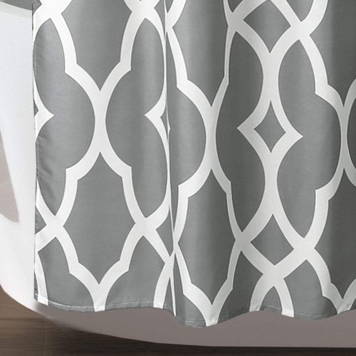Lush Decor 16T002814 Connor Geo Shower Curtain, 72" x 72", Gray