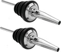 LanMa Olive Oil Spout Pourer, 2PCS Stainless Steel Liquor Bottle Pourers Spouts with Rubber Dust Caps