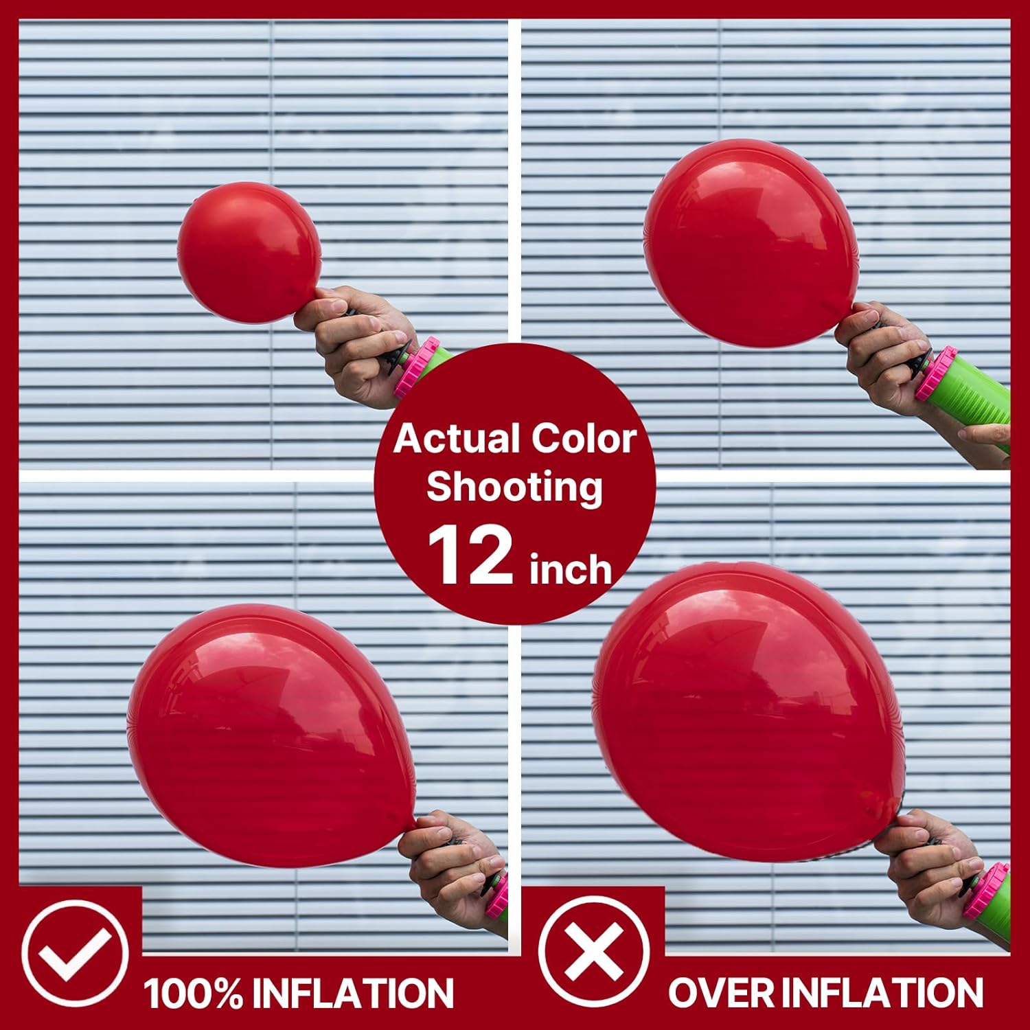 PartyWoo Maroon Balloons - 100 Pcs Dark Red Burgundy Arch Kit | Various Sizes for Graduation & Weddings