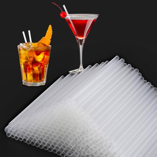 [500 Pcs] 5 Inch Clear Drinking Straws - 0.24'' Diameter Disposable Plastic Straw for Coffee and Cocktail, Short Straws for Bar,Cafe,Club,Kitchen