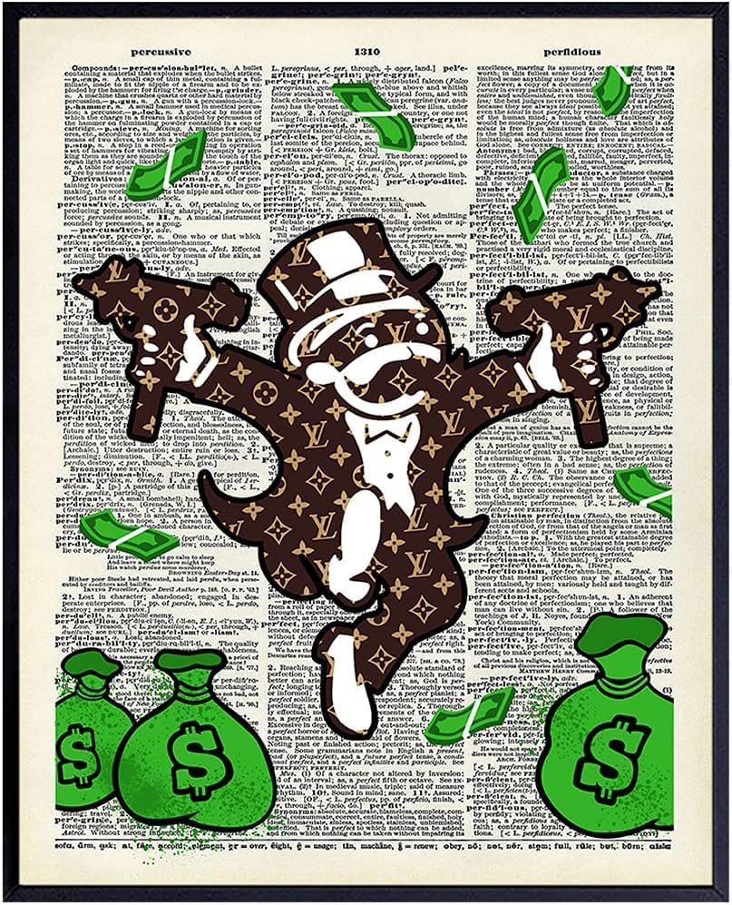 Urban Street Art Graffiti Wall Art Print by Fashion | Cool Upcycled Dictionary Poster for Home Decor - 8x10 Unframed
