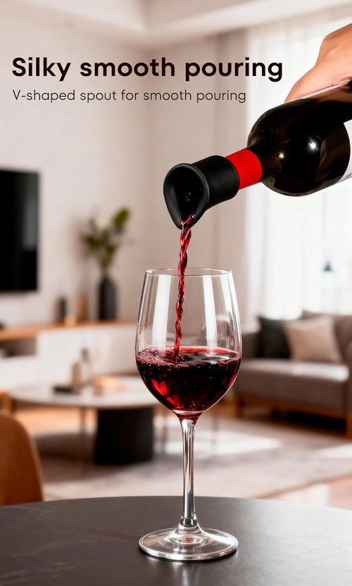 4pcs Black Wine Stopper，Red Wine Saver for Red Wine, Baijiu and Champagne with Filtration Pouring Function