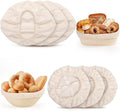 6 Pcs Bread Proofing Basket Cloth Liner, 3 Pcs 10 Inch Oval & 3 Pcs 9 Inch Round Banneton Basket Liner, Natural Rattan Banneton Proofing Cloth for Home Baking