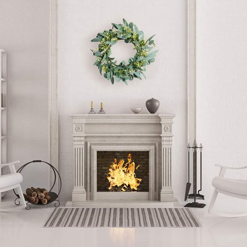 Eucalyptus Wreath - 19'' Green Spring & Summer Decor | Artificial Farmhouse Wreath for All Seasons