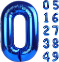 Big Navy Blue Foil 0 Number Balloon - 40 Inch Birthday & Anniversary Decoration for All Ages