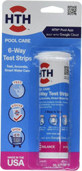 HTH 1276 Swimming Pool Test Strips - 6-Way Water Chemical Tester | 30 Strips for Accurate Testing