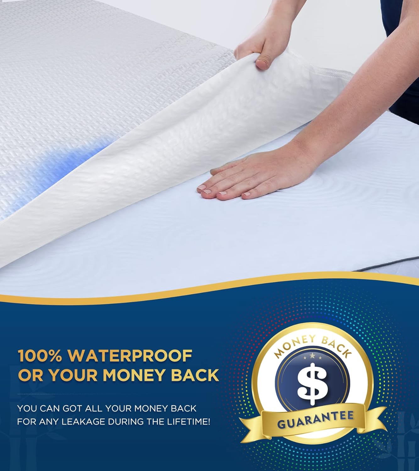 Skiennix 100% Waterproof Queen Mattress Protector - Breathable Cooling Hypoallergenic Cover | 8-21'' Deep Pocket