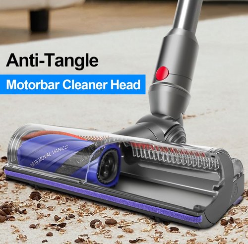 FUNTECK Motorbar Cleaner Head for Dyson V12 (Not for SV12) Detect Slim & V9 Motorbar, Anti-Tangle Vacuum Brush Attachment, Ideal for Carpets Rugs and Smooth Hard Floors