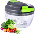 Skiennix Manual Food Processor - Portable Hand-Pull Vegetable Chopper | 500ml Gray-Green Mincer for Garlic, Onions & More