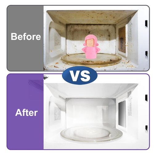 Asltw Happy or Angry Mom Microwave Cleaner, Microwave Oven Steam Cleaner, Just Add Vinegar and Water, Easily Cleans the Crud in Minutes (Pink)