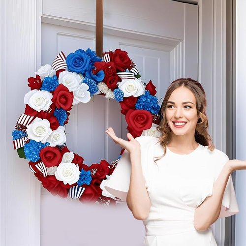 Metal Wreath Hanger by [Brand Name] - Non-Scratch Over the Door Hooks for Easy Front Door Décor | 12” Size
