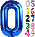 Metallic Blue Number 0 Balloon - 40 Inch Birthday Decoration for Milestone Celebrations