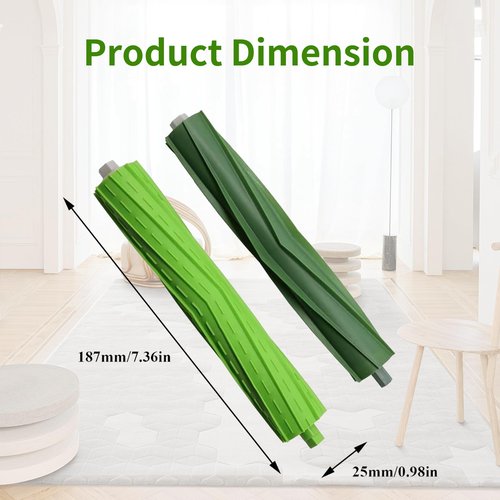 Amyehouse Dual Multi-Surface Rubber Roller Brushes Replacement Parts Compatible with Irobot Roomba I E & J Series I1+ I7 I3+ I4+ I6+ I7+ I8+ J5 J5+ j6 J6+ J7 J7+ J8 J8+ J9+ E5 E6 Vacuum Accessories