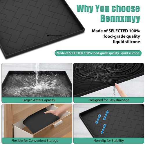Vacuum Cleaner Silicone Mat -16'‘x15’'x0.7''Upright Vacuum Mat for Wet/Dry Cleaner Compatible with Shark, Bissell, Eureka etc. Waterproof/slip-resistant, effectively protects floors from damage