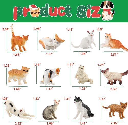 Animals Advent Calendar 2025 - 24 Days of Cat & Dog Figurines | Christmas Countdown for Kids & Adults