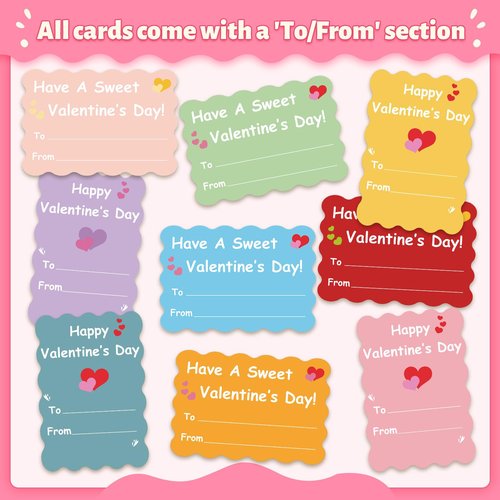 Roosyo 36 Pack Valentines Day Cards for Kids School – 4.7 x 3.2 in Funny Classroom Valentine Cards, 9 Cute Designs with Envelopes & Stickers for Boys, Girls & Teachers