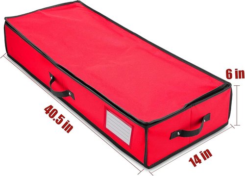 Juegoal Christmas Storage Organizer - 40.5 Inch Gift Wrapping Paper Storage Box with Interior Pockets | Tear-Proof Fabric, 2024 Upgrade