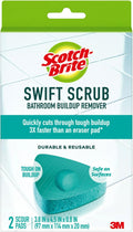 Scotch-Brite Swift Scrub Bath Cleaner | Soap Scum Remover Scrubber Pads for Tile - 2 Pack