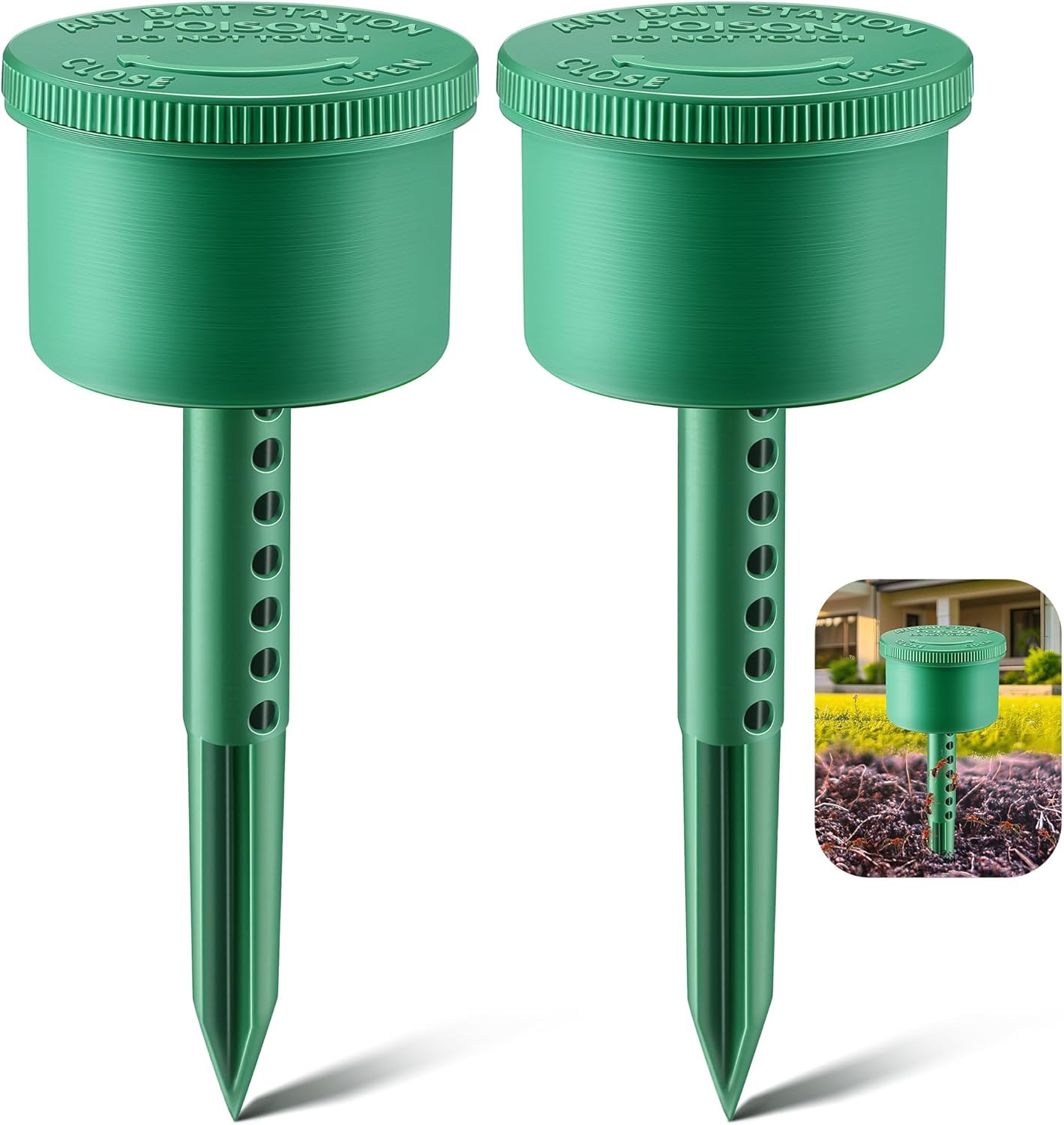 Qualirey Ant Bait Stations - Reusable Multi-Surface Ant Control for Home & Outdoor Use | 2 Pack