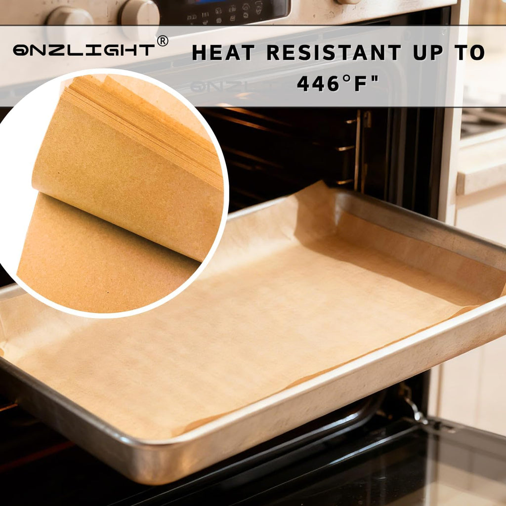 Unbleached Parchment Paper by [Brand Name] - 200 Pre-Cut Non-Stick Baking Sheets | Heat Resistant Up to 446°F (8 x 12 Inch)