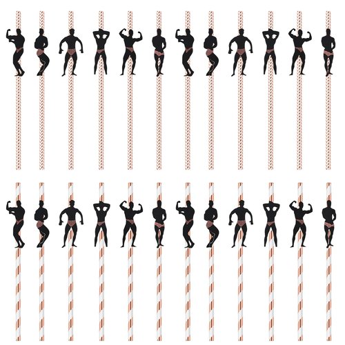 Atiloy 24 PCS Bachelorette Straws Disposable Bachelorette Party Straws Funny Stripper Pole Dancer Drinking Straws for Adult Bachelorette Party Favors Bridal Shower Girls Night