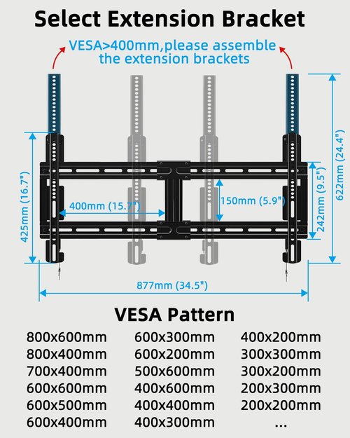 HOME VISION Ultra Slim Fixed TV Wall Mount Bracket for 42-100 Inch Flat/Curved Screens, Max VESA 800x600mm, 200lbs Capacity, 0.86" Low Profile, Universal, Heavy Duty, HV8802