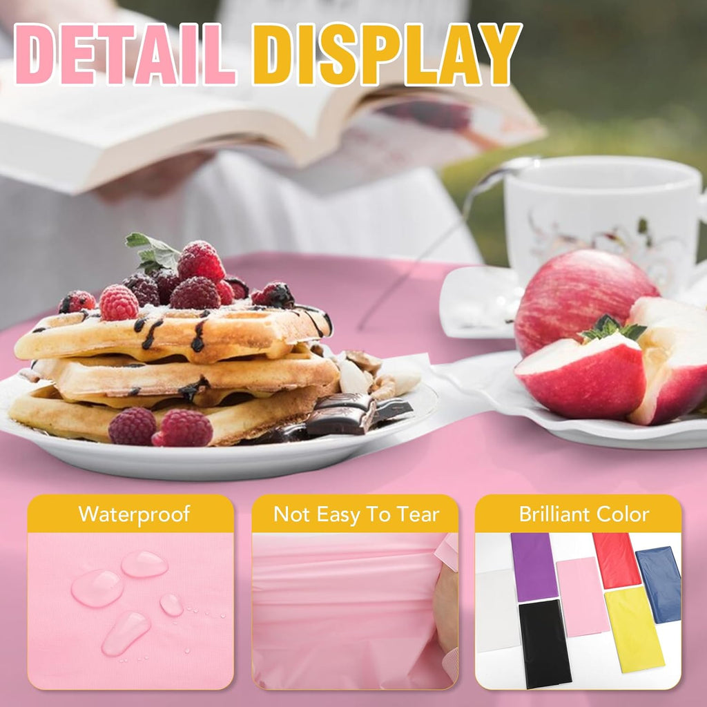 Regine Switzerland 20 Pack Pink Disposable Table Cloths - 54 x 108 Inches for Parties & Events