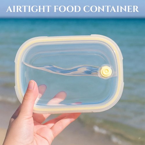 Neoflam Oval Glass Meal Prep Container with Airtight Lid – Bento Lunch Box with Vent, Reusable Kitchen Food Storage Canister, Microwave, Oven & Dishwasher Safe (39oz, 1.2 Liter, 4.8 cups)