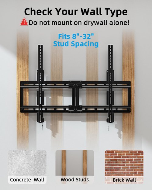 HOME VISION Ultra Slim Fixed TV Wall Mount Bracket for 42-100 Inch Flat/Curved Screens, Max VESA 800x600mm, 200lbs Capacity, 0.86" Low Profile, Universal, Heavy Duty, HV8802