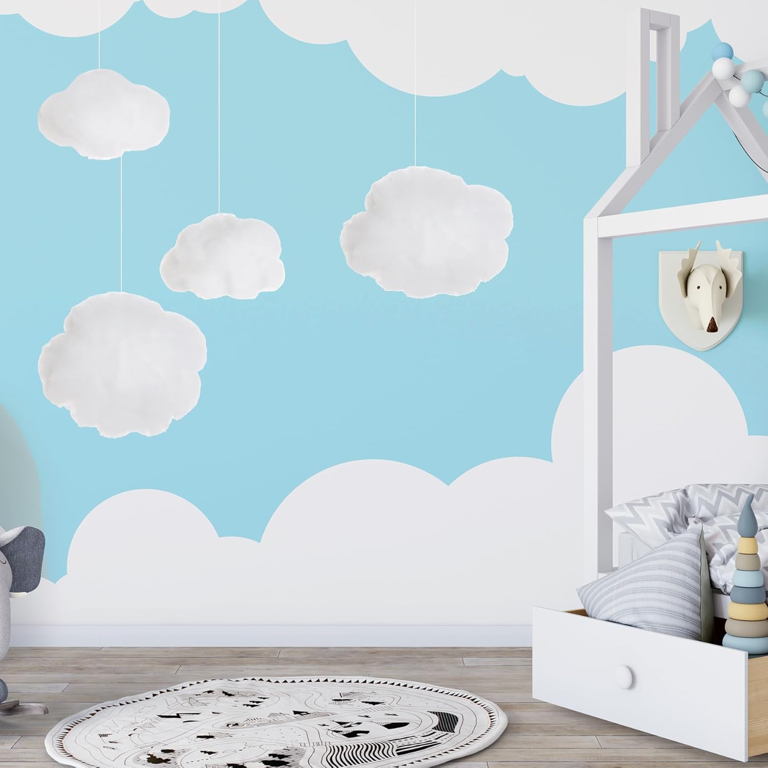 Tiggell 6-Piece Artificial 3D Cloud Props | Hanging Ornaments for DIY Room Decor & Events